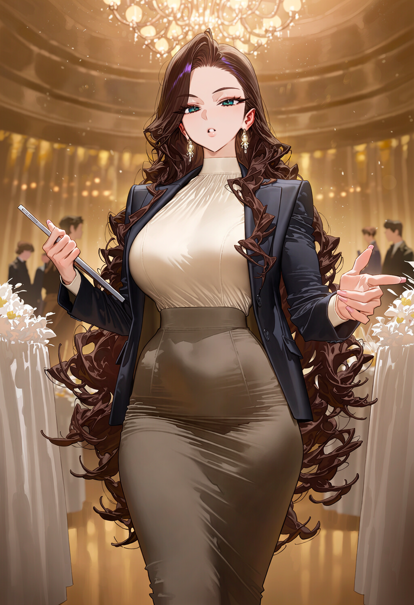 호텔 행사장에서 직원에게 지시하는 오수진